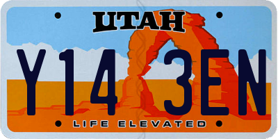 UT license plate Y143EN