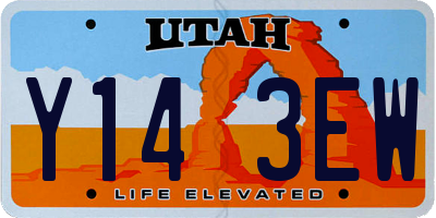UT license plate Y143EW
