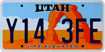 UT license plate Y143FE