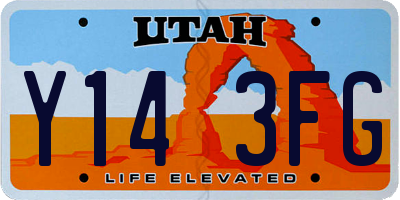 UT license plate Y143FG