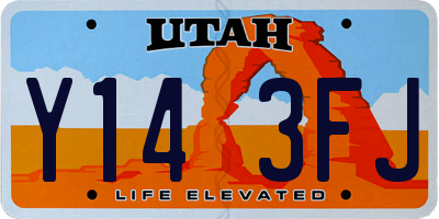 UT license plate Y143FJ
