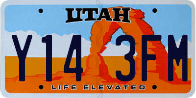 UT license plate Y143FM