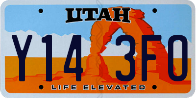 UT license plate Y143FO