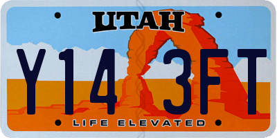 UT license plate Y143FT