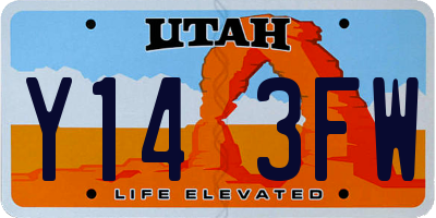UT license plate Y143FW