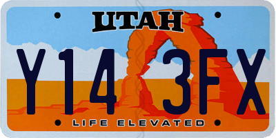 UT license plate Y143FX