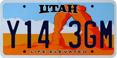 UT license plate Y143GM
