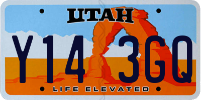 UT license plate Y143GQ
