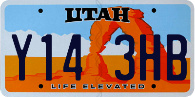UT license plate Y143HB