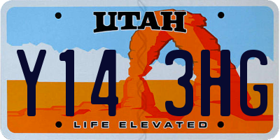 UT license plate Y143HG