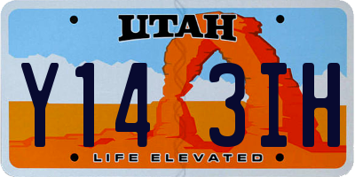 UT license plate Y143IH