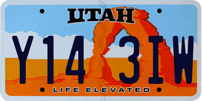 UT license plate Y143IW