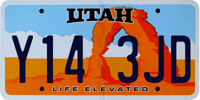UT license plate Y143JD