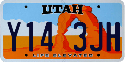 UT license plate Y143JH