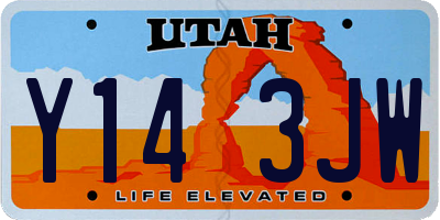 UT license plate Y143JW