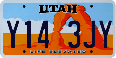 UT license plate Y143JY