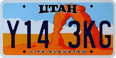 UT license plate Y143KG