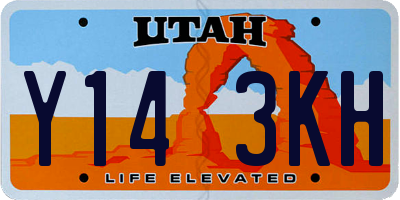 UT license plate Y143KH
