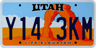 UT license plate Y143KM