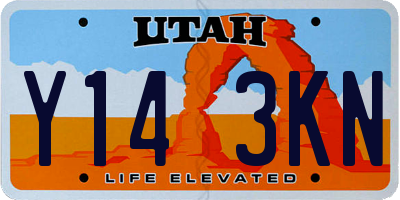 UT license plate Y143KN