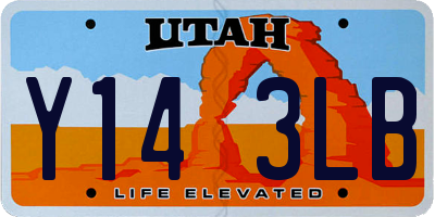 UT license plate Y143LB