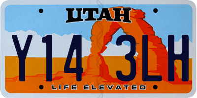 UT license plate Y143LH