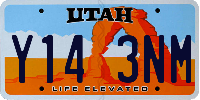 UT license plate Y143NM