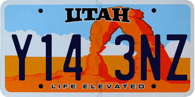 UT license plate Y143NZ