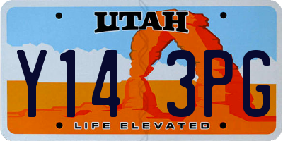 UT license plate Y143PG