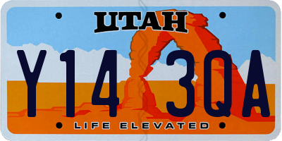 UT license plate Y143QA