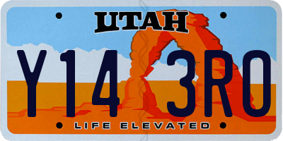UT license plate Y143RO