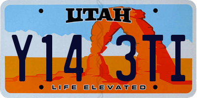 UT license plate Y143TI