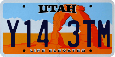 UT license plate Y143TM