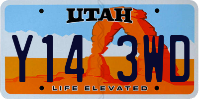 UT license plate Y143WD