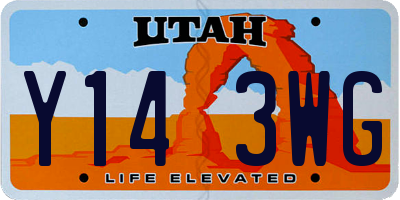 UT license plate Y143WG