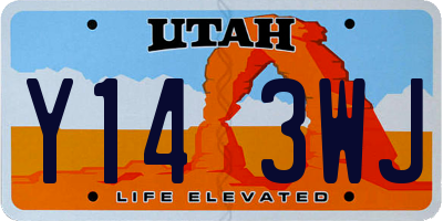 UT license plate Y143WJ