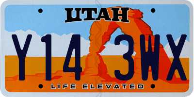 UT license plate Y143WX