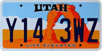 UT license plate Y143WZ