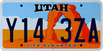 UT license plate Y143ZA