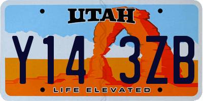 UT license plate Y143ZB