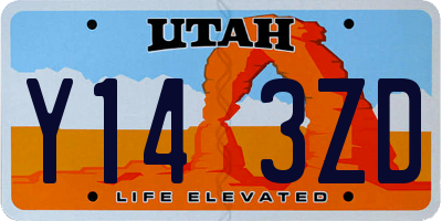UT license plate Y143ZD