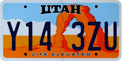 UT license plate Y143ZU