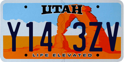 UT license plate Y143ZV