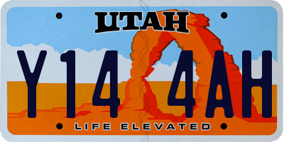 UT license plate Y144AH