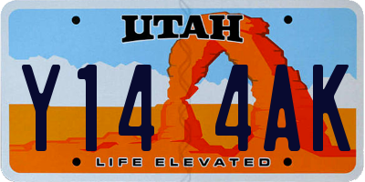UT license plate Y144AK