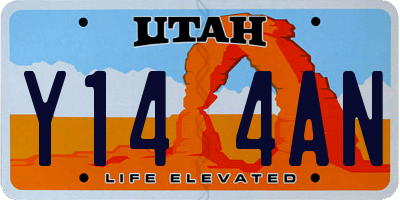 UT license plate Y144AN