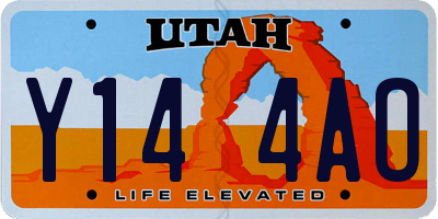 UT license plate Y144AO