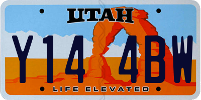 UT license plate Y144BW