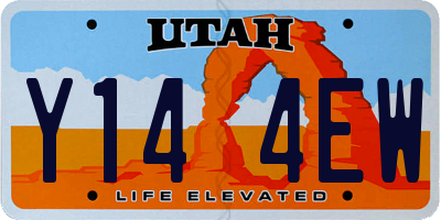 UT license plate Y144EW