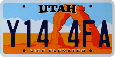UT license plate Y144FA